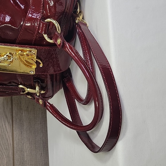Blumarine Burgundy Patent Leather Crossbody Handbag - Picture 5 of 12